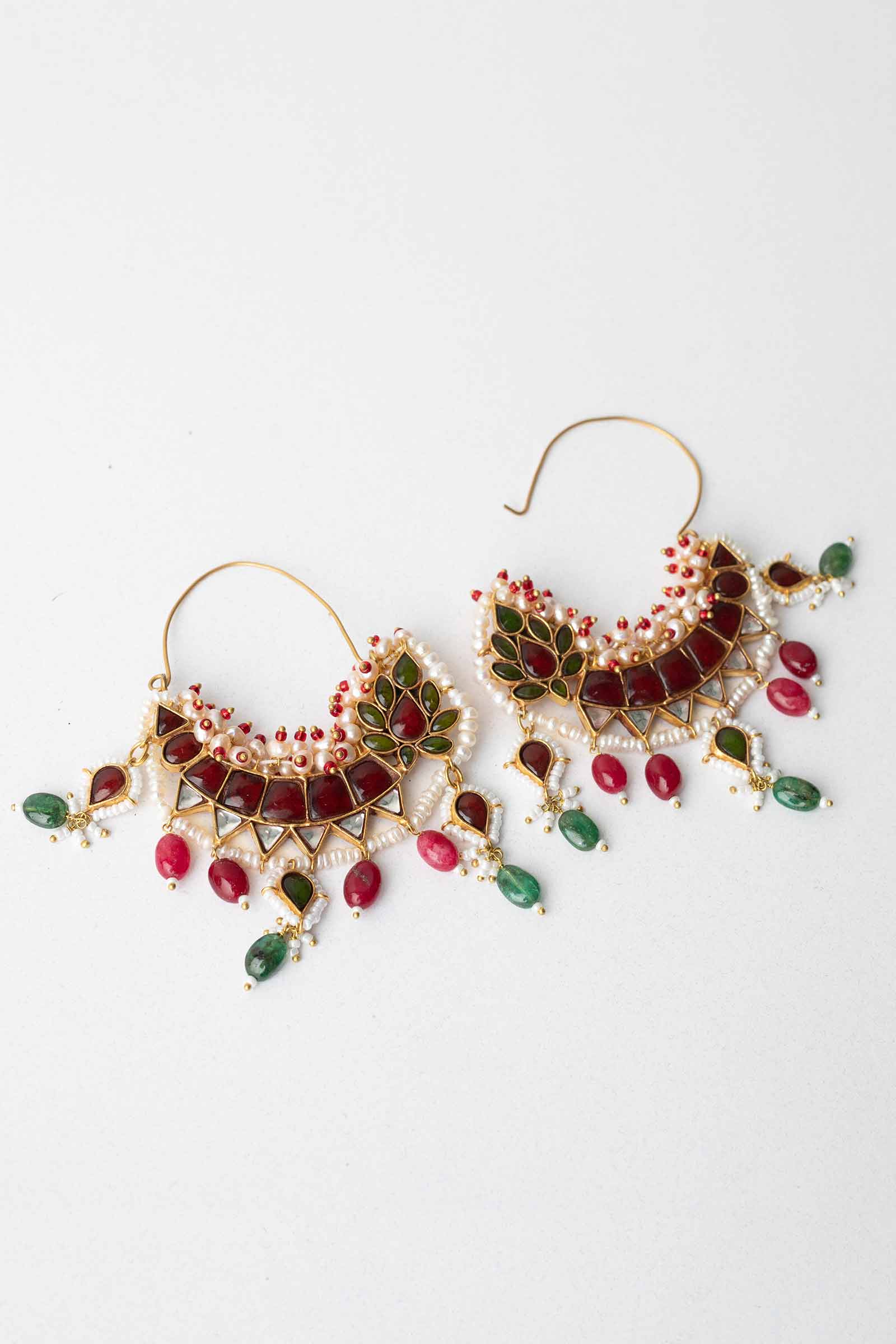 GOLD PLATED MULTI COLOURED CHAND BAALI - Image 2
