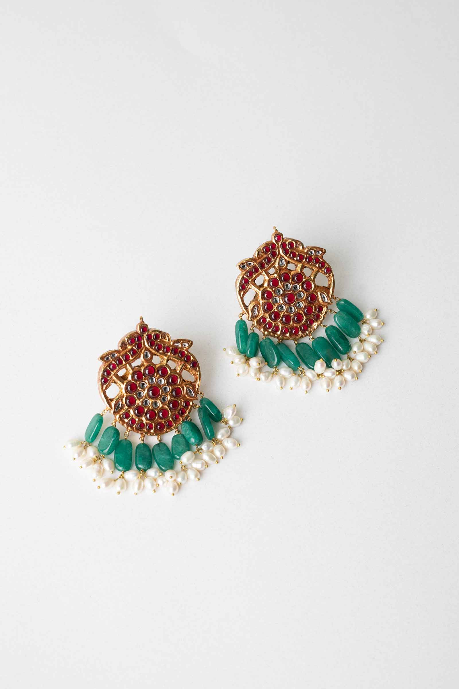 GOLD PLATED KUNDAN EARRINGS - Image 3