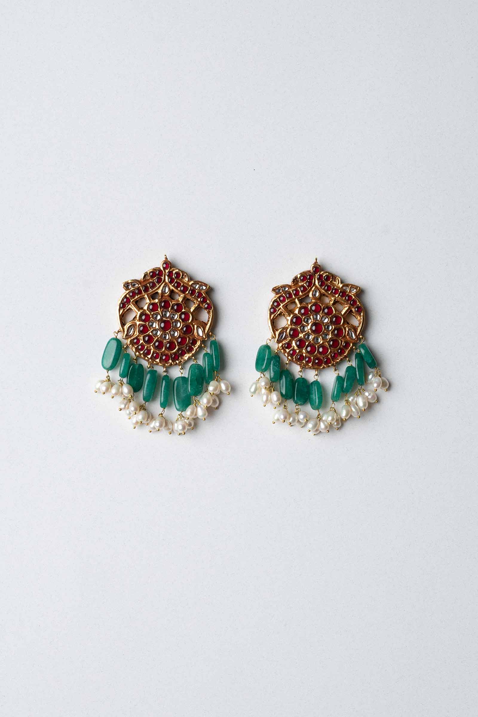 GOLD PLATED KUNDAN EARRINGS - Image 4