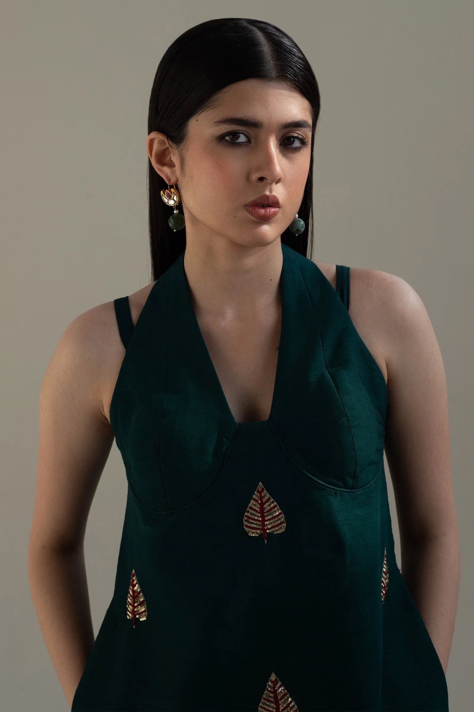 GOLD PLATED HALF MOON EARRINGS - Image 2