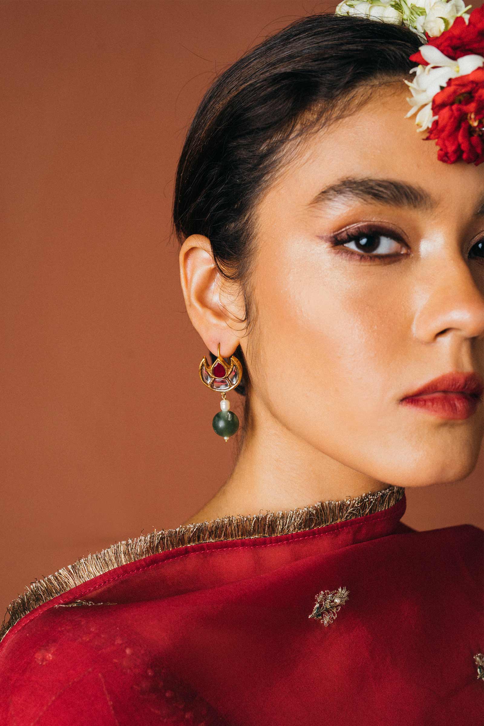 GOLD PLATED HALF MOON EARRINGS - Image 3
