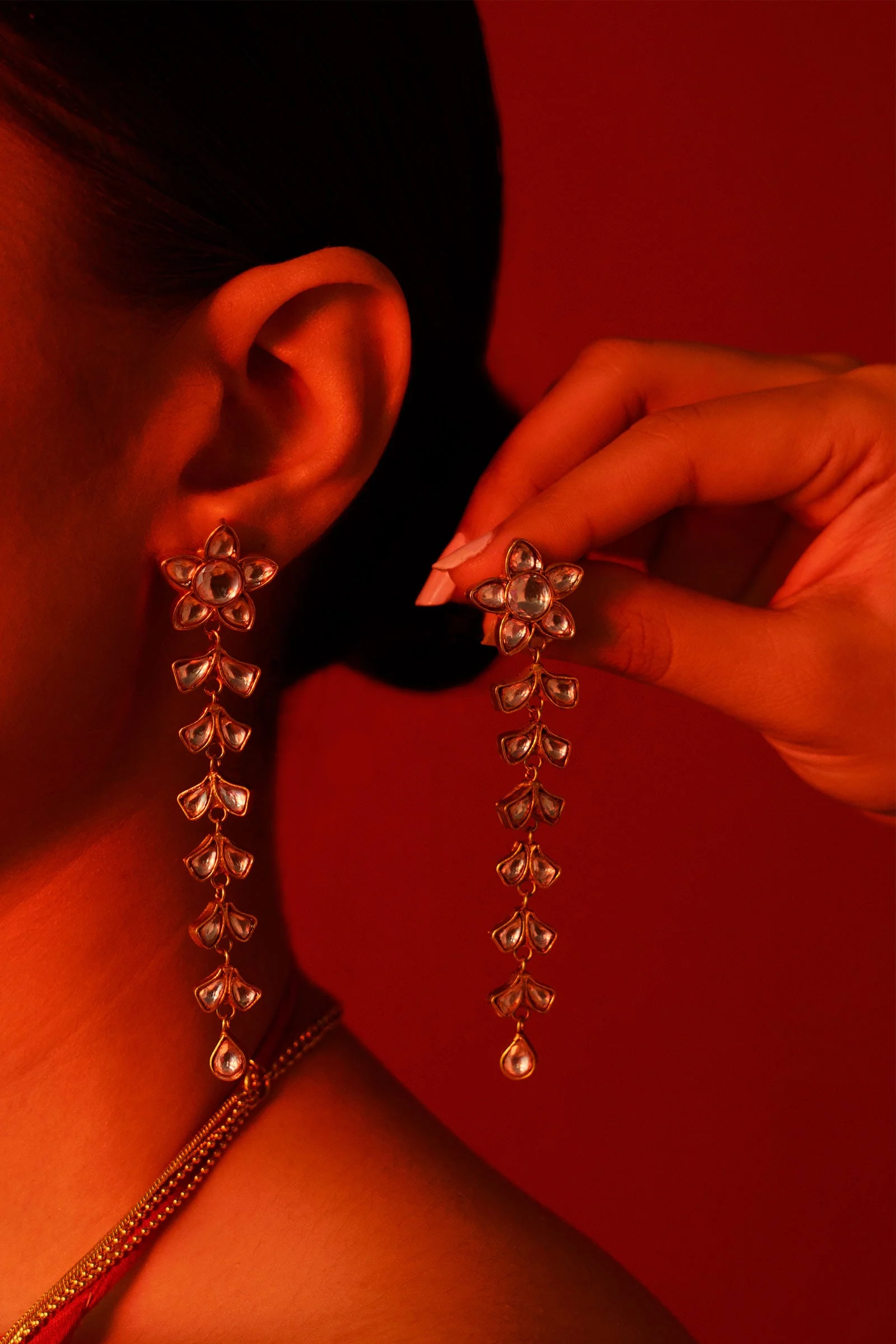 Gold plated Dangling Earrings - Image 2