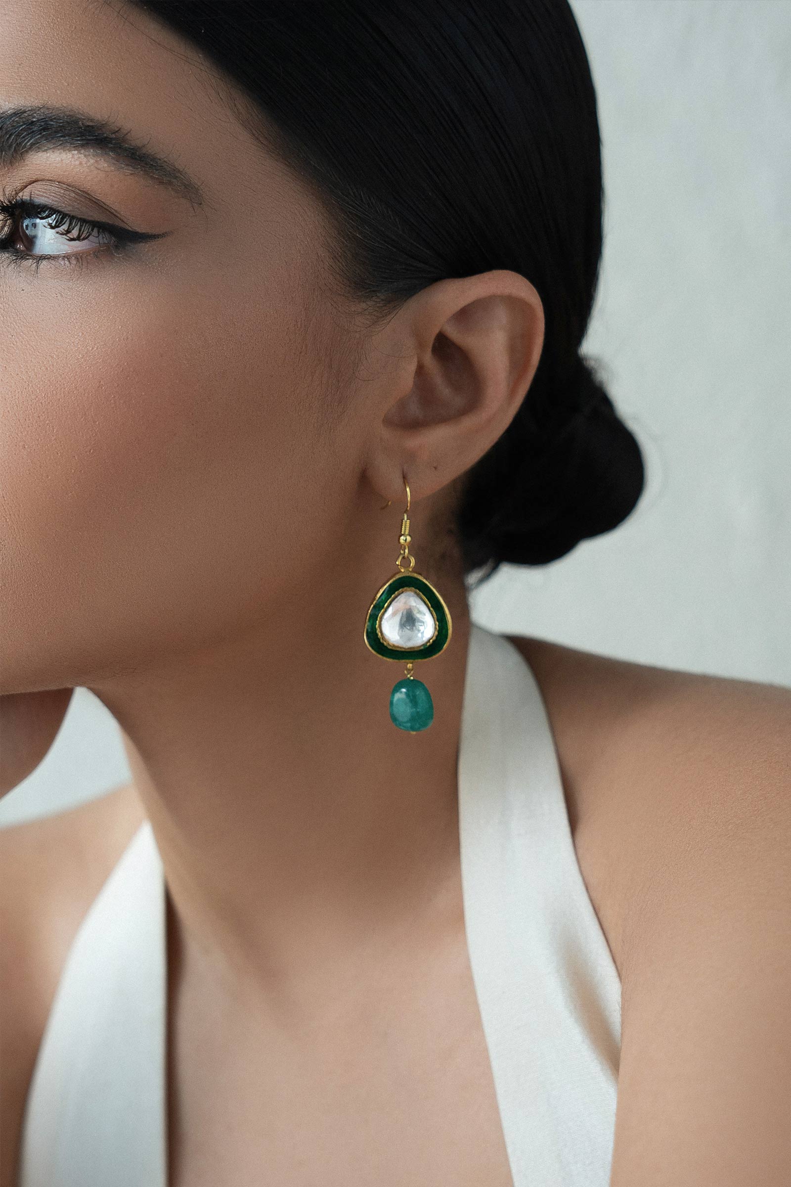 Gold plated Meenakari Earrings - Image 3