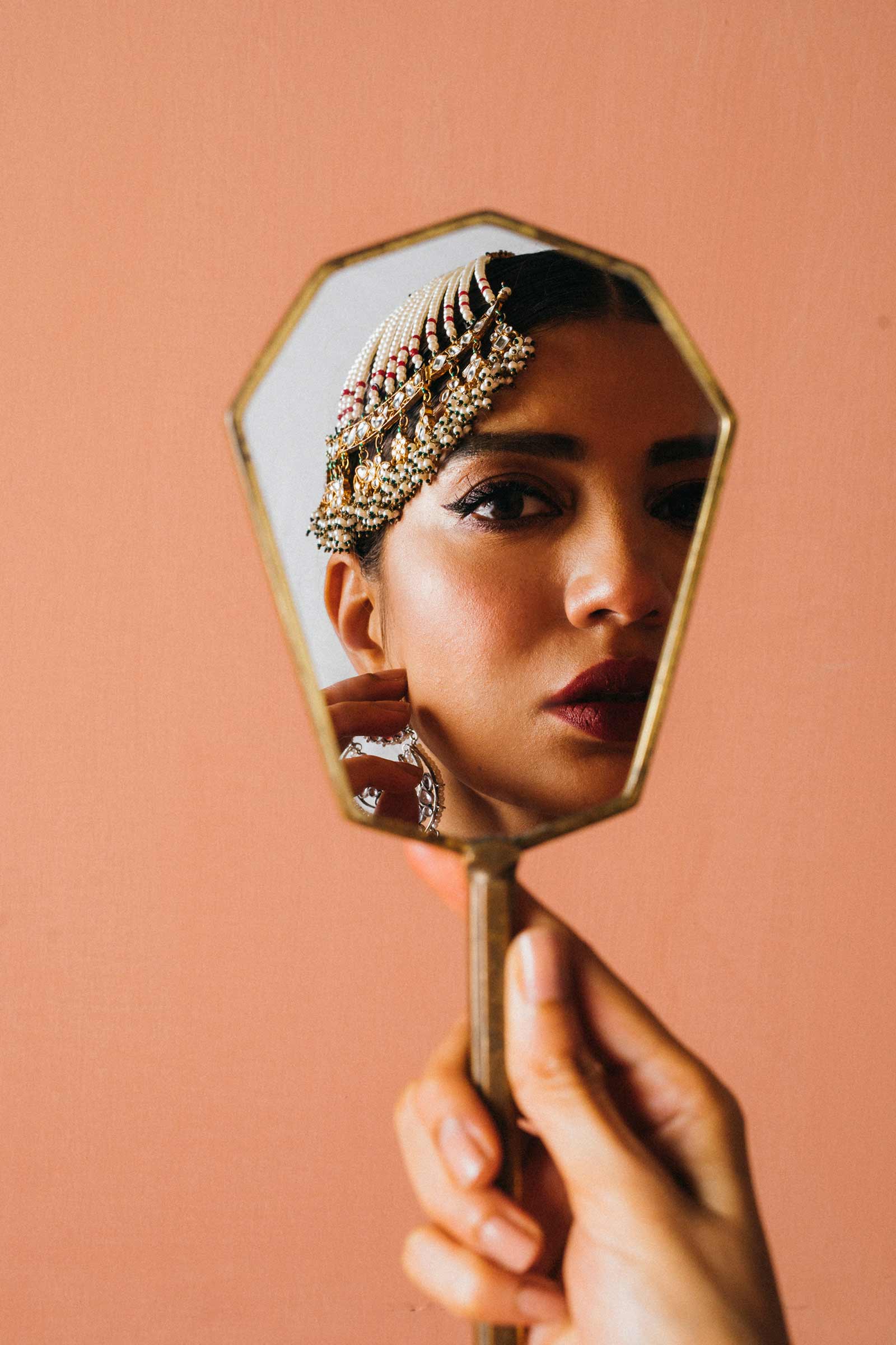 GOLD PLATED PEARL JHOOMAR - Image 3