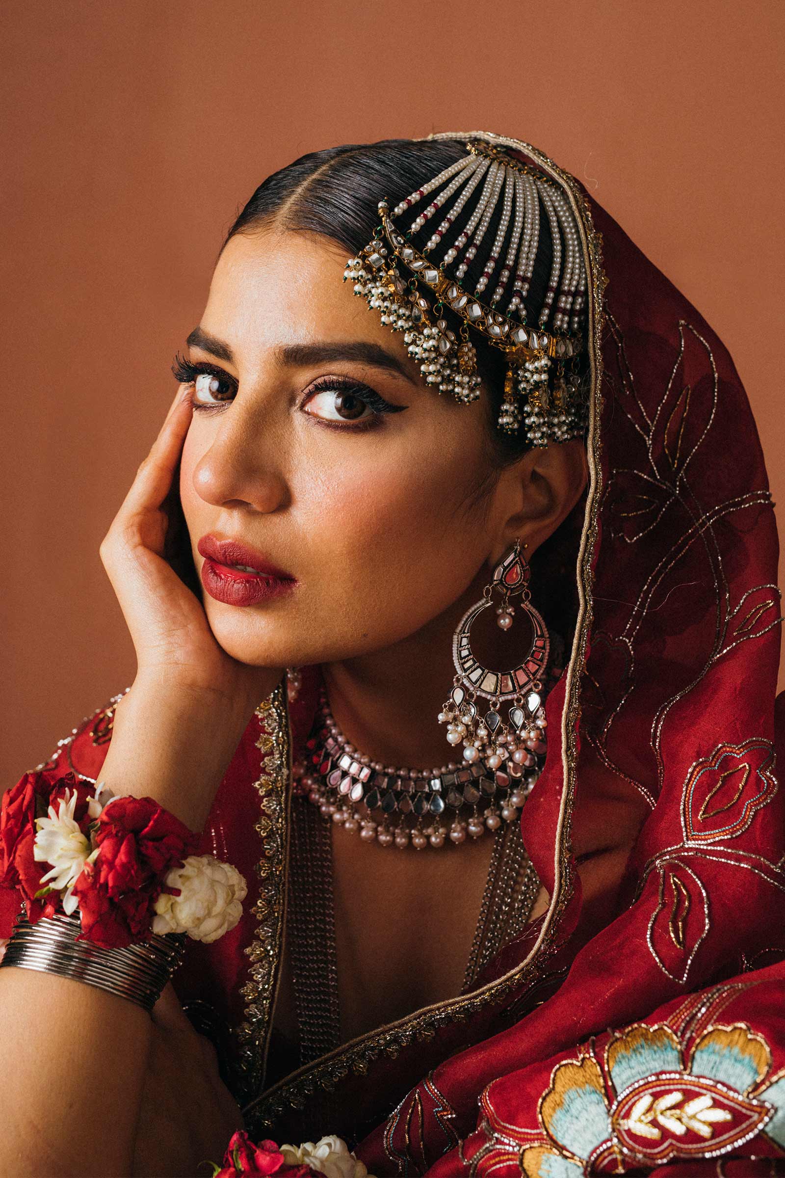 GOLD PLATED PEARL JHOOMAR - Image 4