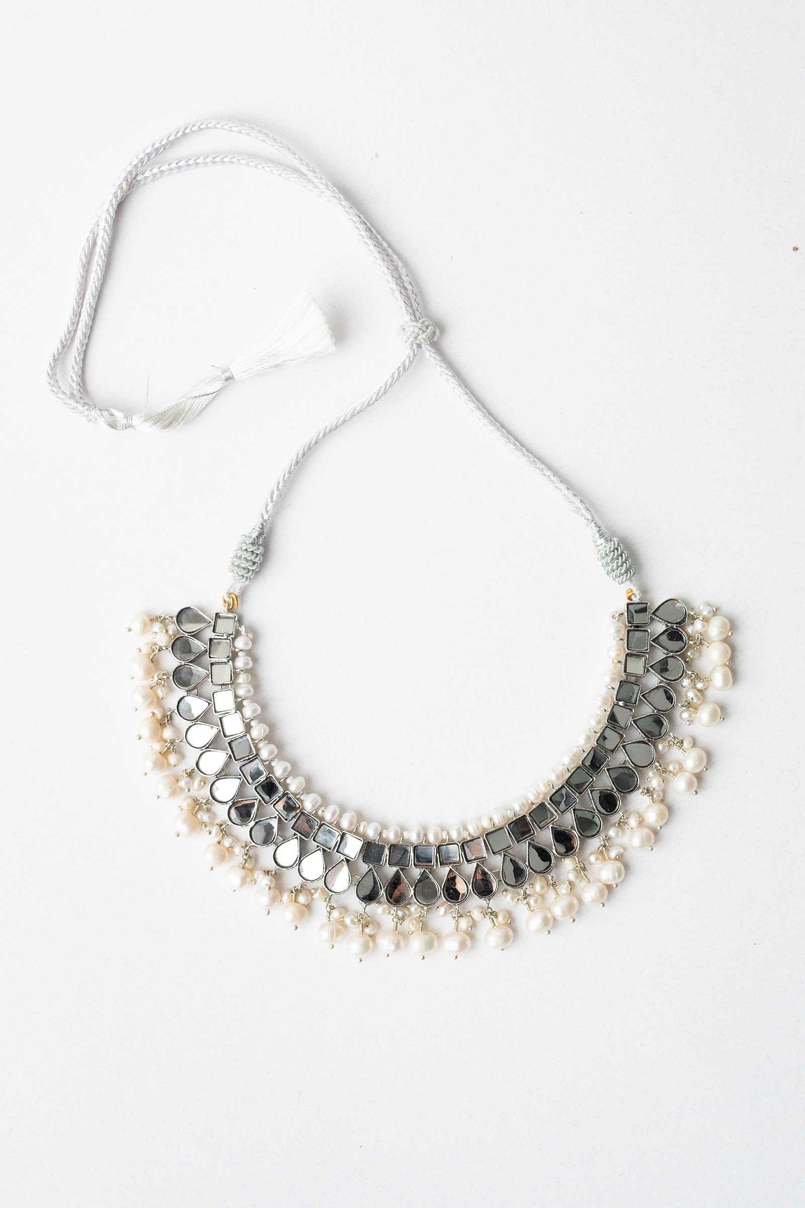 SILVER PLATED KUNDAN CHOKER - Image 6